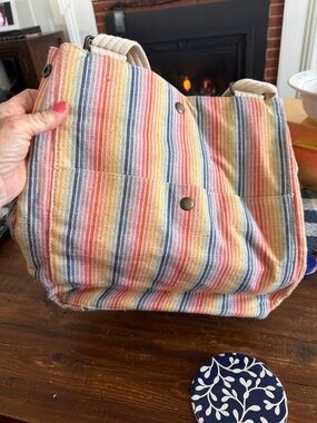 Marine Layer Rainbow Stripe Canvas Shoulder Bag
